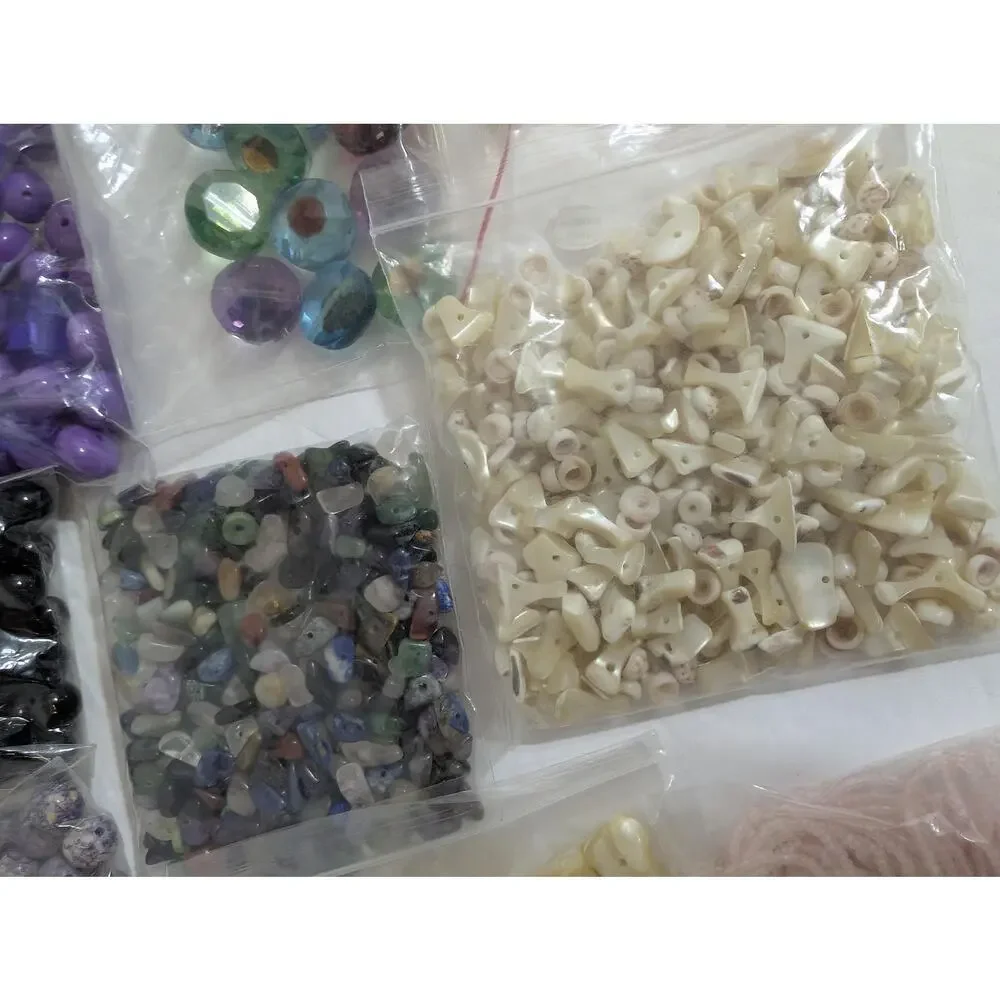 Large Mixed Crafting Bead Lot Glass Shell Stone Pearl Beads Destash Supply